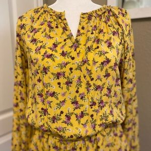 Democracy Yellow Floral Top Size XS